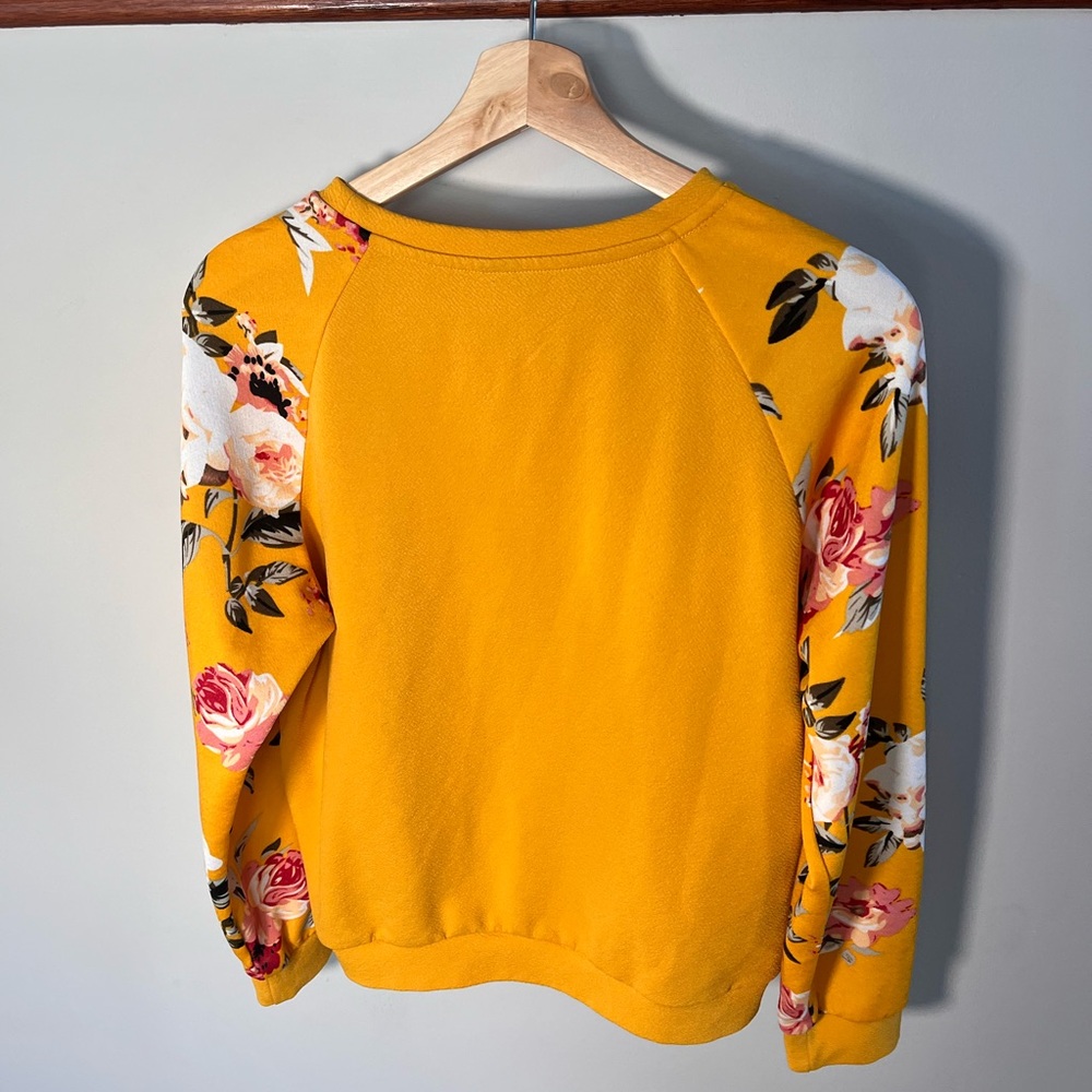 SHEIN Yellow Floral Long Sleeve Top – Bright & Stylish - Picture 3 of 6